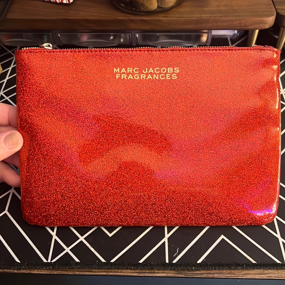 Red Glitter Travel Bag Marc Jacobs